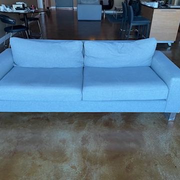 Sleek, Low Back Light Gray Couch