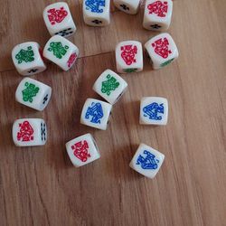 Poker Dice Lot Off White Rounded Corners Set Of 15