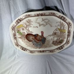 Thanksgiving Johnson Brothers Barnyard King Turkey Platter
