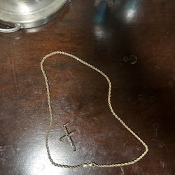 Gold Chain 14k, With Cross Included 