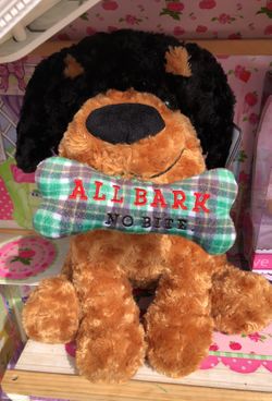 All bark and no bite plush dog medium size new