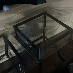 Glass Table W/ Side Tables