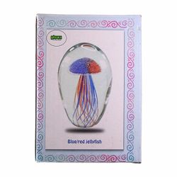 Handmade Unique Glass Art Blue/Red Gellyfish Glows in the Dark NEW