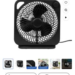 Mainstays 9-inch Box Indoor Comfort Personal AC Electric Fan, 3 Speeds, Black