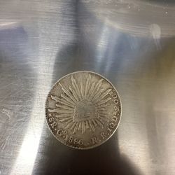 8 REALES 1886 gO Mintmark