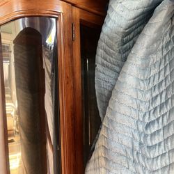 Antique Bowed Glass Curio Cabinet