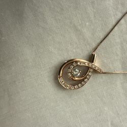 14k rose gold .33 ctw diamond necklace pendant 