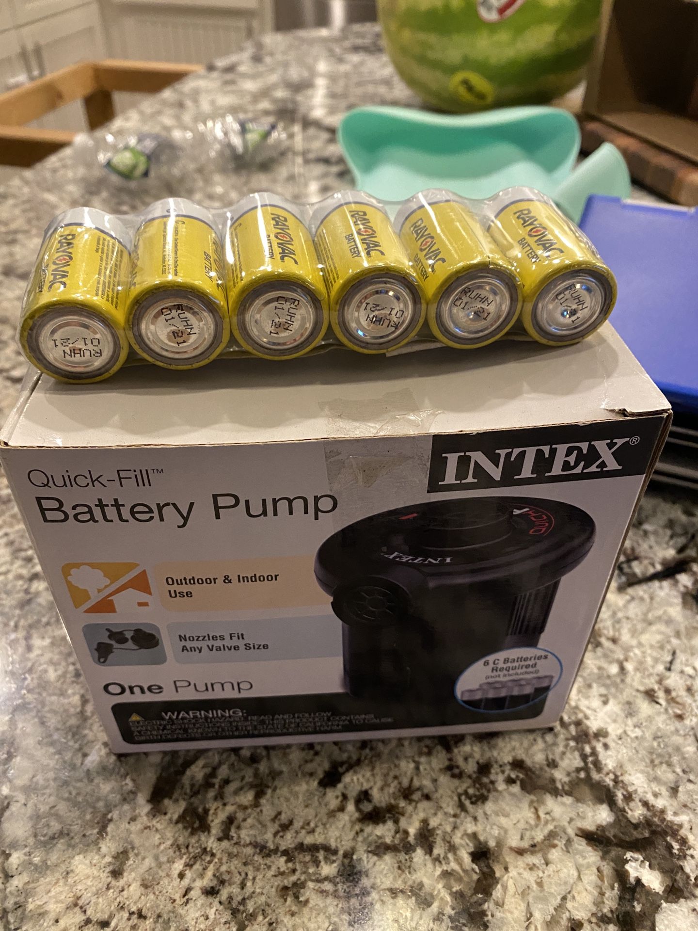 Air Mattress Intex Pump W/ Batteries New