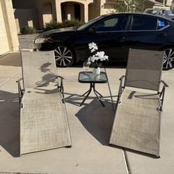 NATURAL EXPRESSIONS Outdoor Chaise Lounge Chairs Set of 2, Aluminum Patio Lounger Pool Furniture Adjustable Folding Recliner Chair for Beach, Backyard