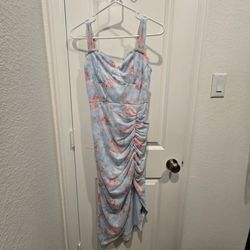 Floral Ruched Mini Dress