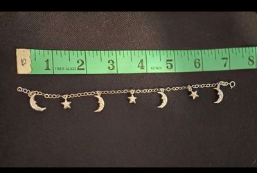 Sterling Silver Celestial Charm Bracelet crecent  moon & stars Culver City area