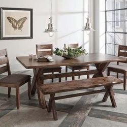 Brand New 6PC Knotty Nutmeg Dining Setting