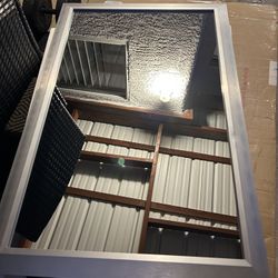 Silver Amorho 24x36 Inch Bathroom Mirror 