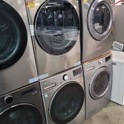 LG Front Loading Washer And Stackable Gas Dryer Set