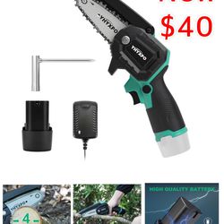 New Mini-Chainsaw-Cordless 4-Inch - Mini Electric Handheld Chain Saw with Battery 12V 1.5AH 1Pack, Small Chainsaw Battery Powered for Wood Cutting $40