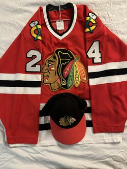 1997 Chicago Blackhawks Authentic Probert Jersey with Chicago Blackhawks Hat