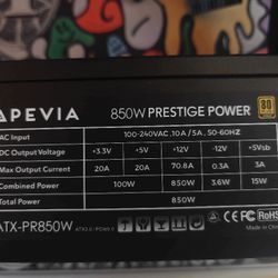 APEVIA 850W Prestige Power | 80 Plus Gold Rated