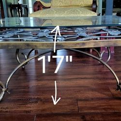 Glass And Wrought Iron Coffee Table