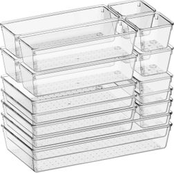 Clear Acrylic Drawer Organizer Set – Multi-Size Storage Bins – NEW
