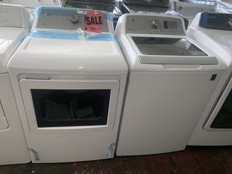 SALE- New scratch & dent GE top loading washer & electric dryer set with 6 months warranty
