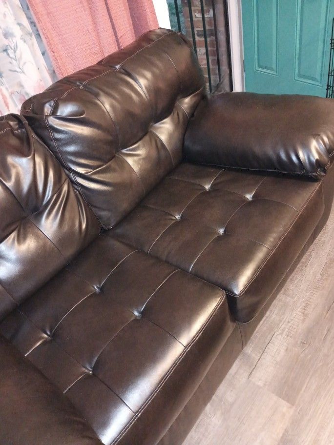 Leather Sofa and Loveseat 