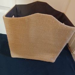 Beige Fabric Basket With Black Fabric Lining 
