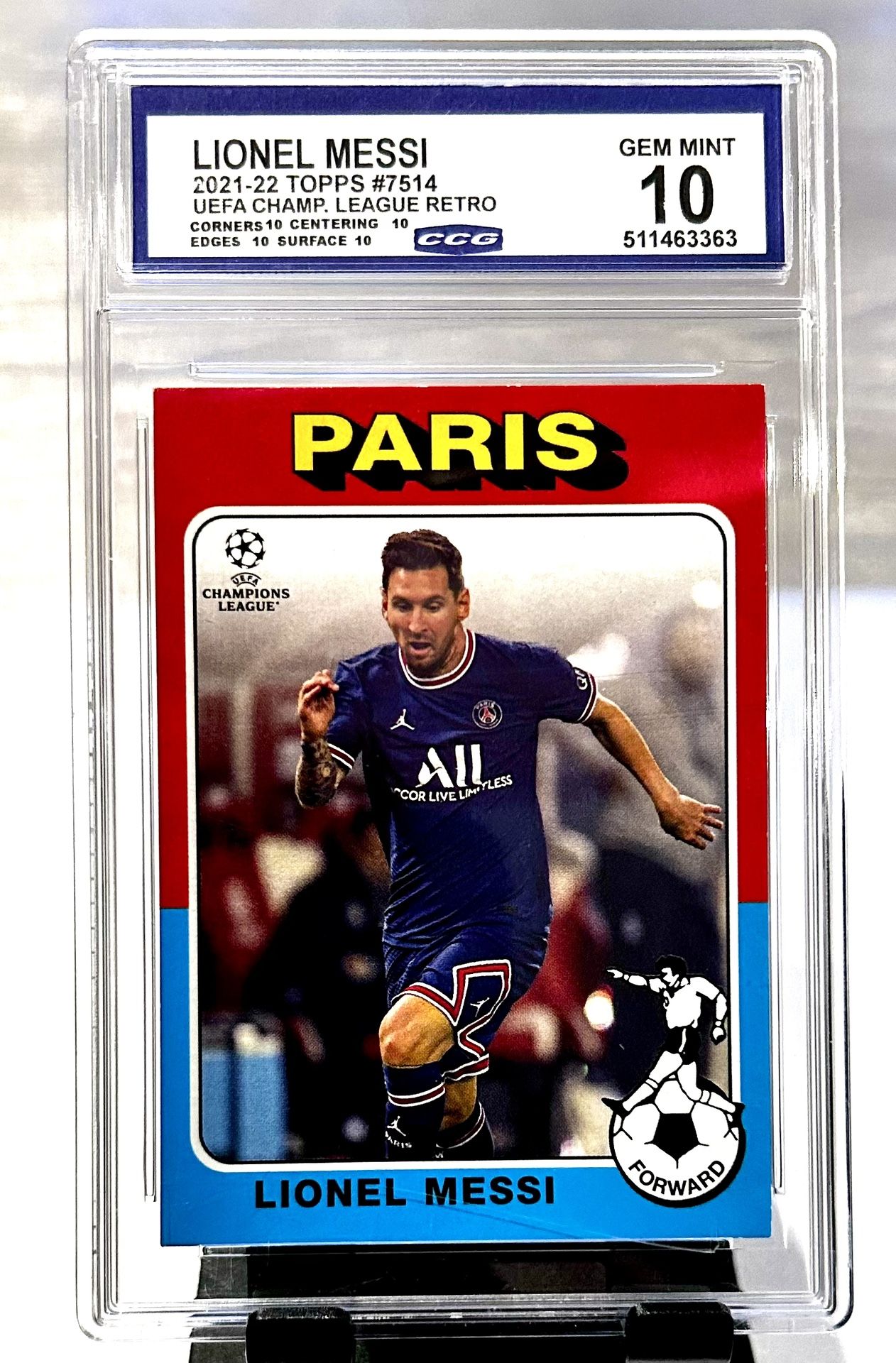 🔥Lionel THE GOAT Messi🔥 2021-2022 TOPPS # 7514 Gem Mint 10
