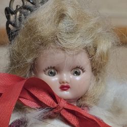 Vintage Hollywood Doll Miniature Queen 6” Baby Doll Sleep Eyes Judgemental Face! Blonde Hair Collectible Princess 6"
