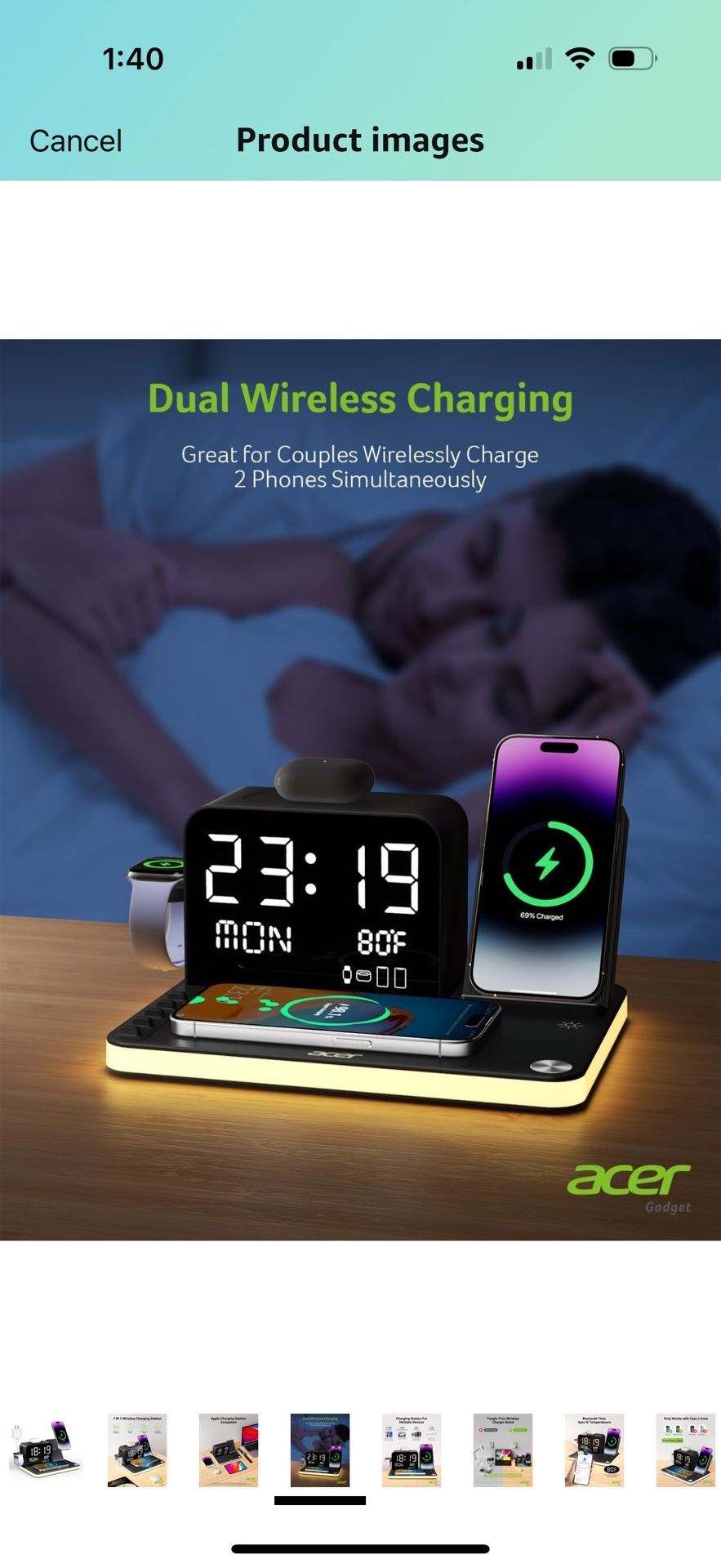 acer 7-in-1 Wireless Charging Station: Charger Stand for