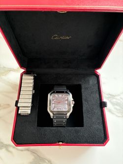 CARTIER SANTOS LARGE MODEL GRAY DIAL WSSA0037