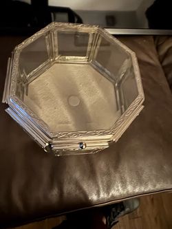 Nicole miller glass case jewelry box still like new asking 50