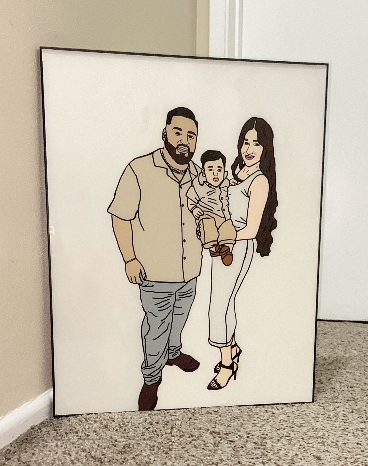 Glass Paintings Family, Friends, Pets, Anime & Cartoon Portraits Available LOCATED IN COVINA