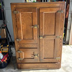 Antique Large Iced Box Cabinet