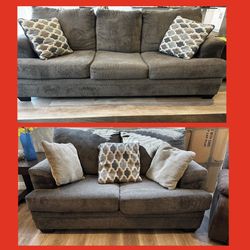 Gray Sofa and Loveseat COUCH SET sectional couch sofa recliner (FREE CURBSIDE DELIVERY)