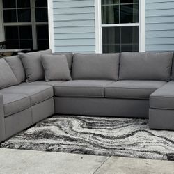 Custom Grey Sectional Sofa - Delivery Included 🛻