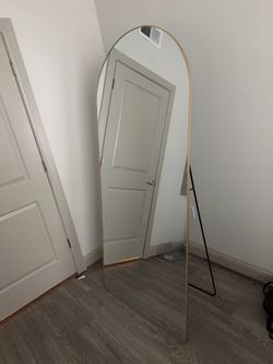 Large Gold Arched Full-Length Floor Mirror