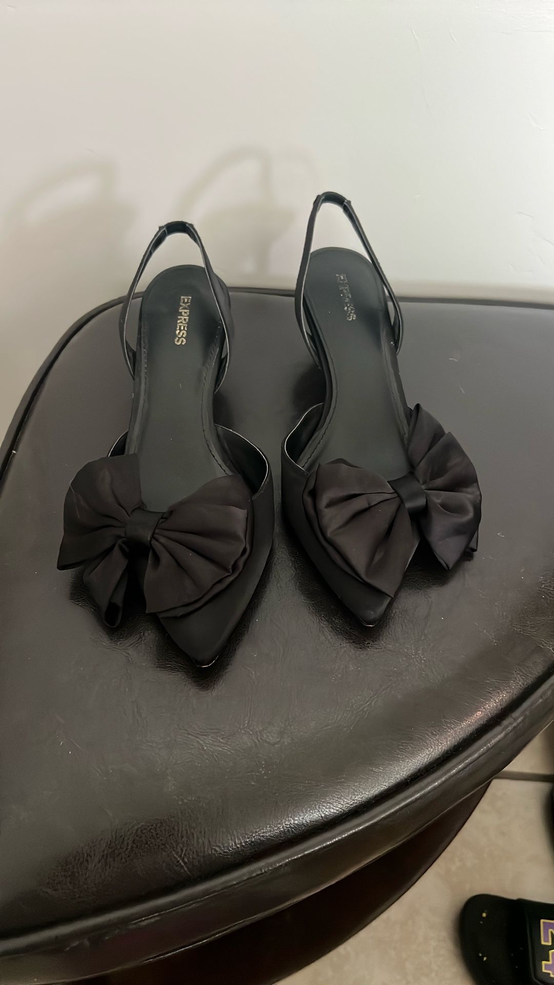 Black Kitten Heels With Bows