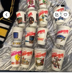 Vintage 7-Eleven Slurpee cups video games from the 80s