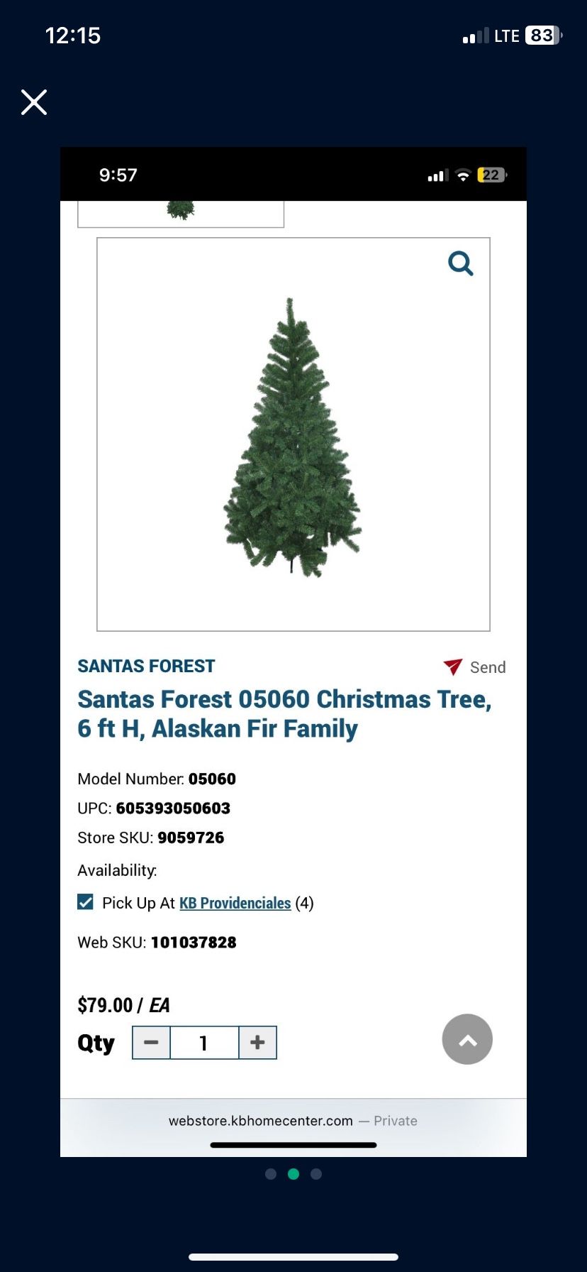 2 Alaska Fir Trees 6ft Each Make Offer 
