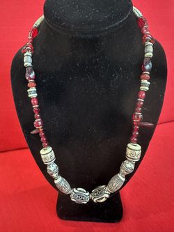 African Inspired Carved Bone Necklace