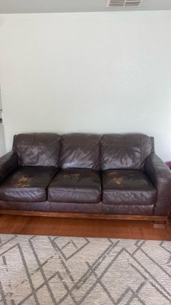 Leather Sofa 2sets “Free”