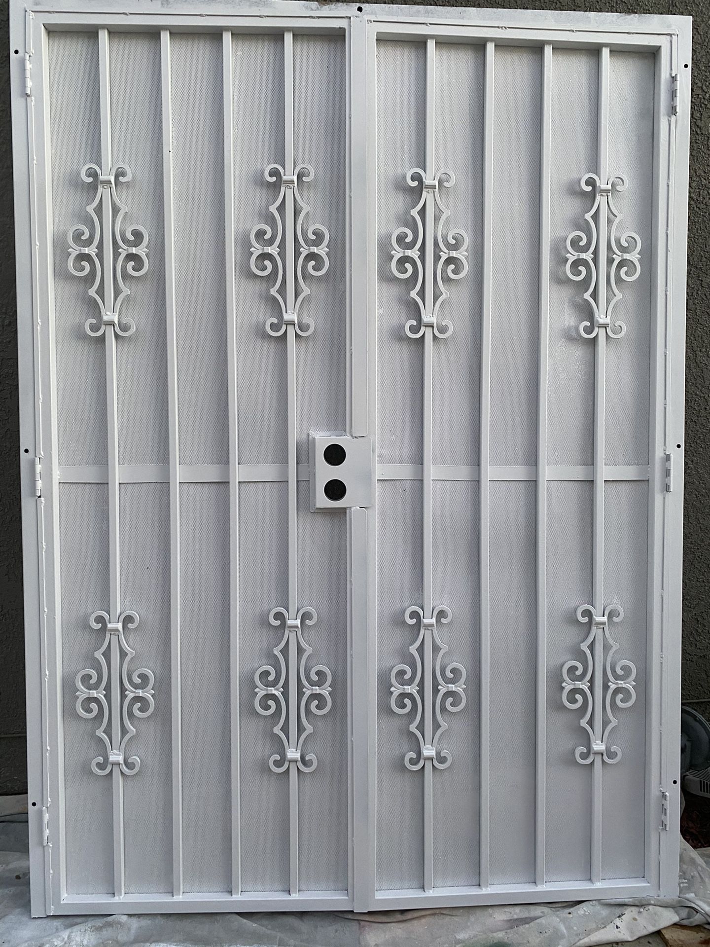 Wrought Iron Security Double Doors 86x63