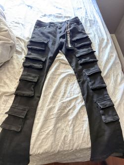 Valabas Stacked Jeans Size 20, Black.