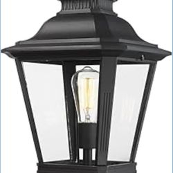 New 21'' Large Outdoor Lamp Post Light  Black Waterproof Anti-Rust Aluminum Pillar Lantern Sconce 