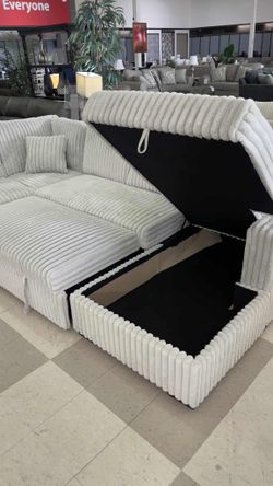 Corduroy Fabric Modular Sleeper sectional Couch Set With Storage Only $39 Down Payment 👉 PLEASE ASK FOR JON GREEN WHEN YOU ARRIVE!
