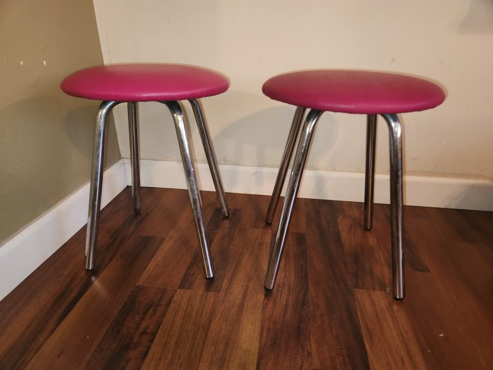 Justice Vanity Stools - Hot Pink