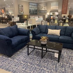 Darcy Blue Living Room Set (Couch, Sofa Loveseat Sectional Options 