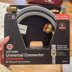 EASTMAN 6-ft 3/8-in Compression Inlet x 3/8-in Compression Outlet Braided Stainless Steel Dishwasher Connector