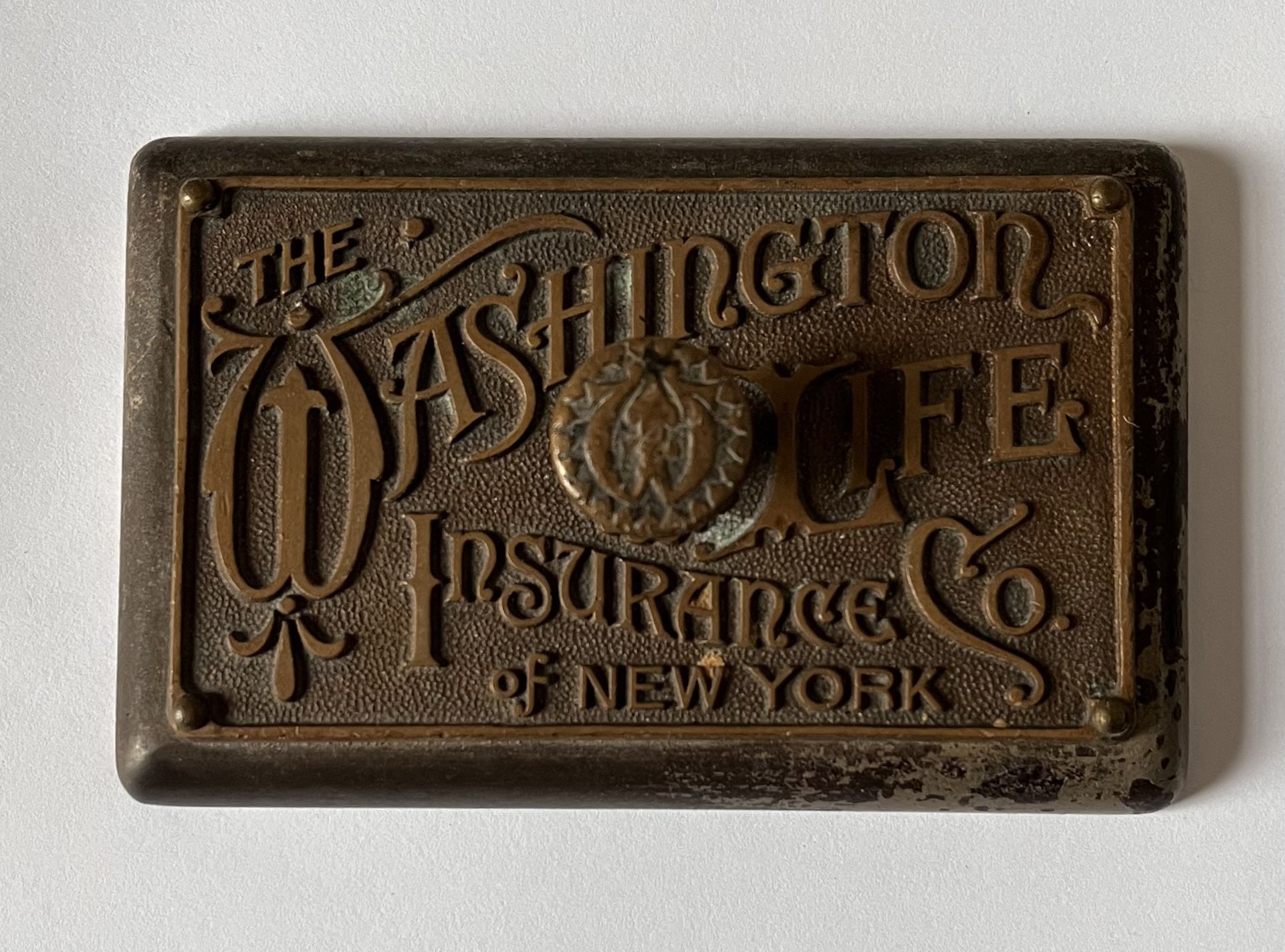 19th Century Washington Life Insurance Paperweight 