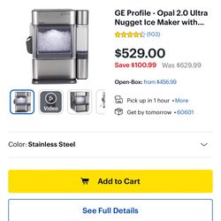 GE Opal Nugget Ice Maker With Side Tank